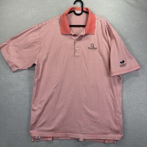 Peter Millar Men's XXL Double Embroidered Striped Golf Polo Quail Hollow Classic